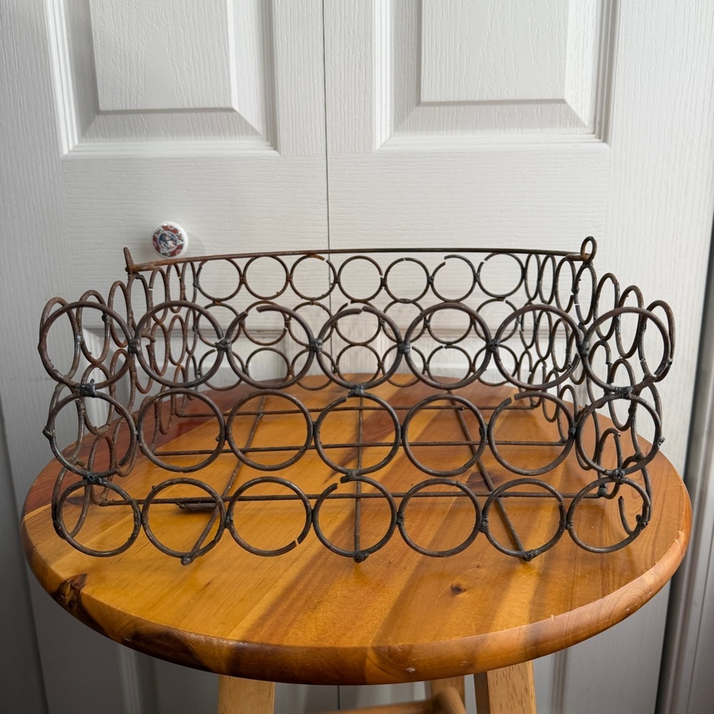 Metal square basket with handle storage decor